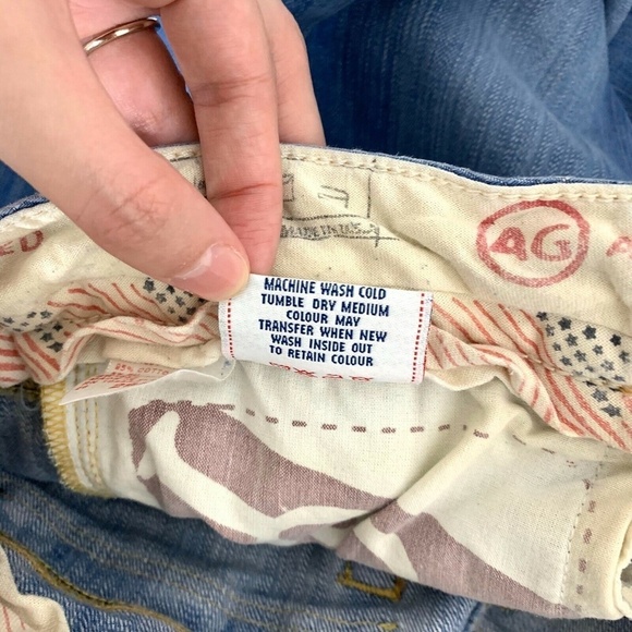 AG ADRIANO GOLDSCHMIED Jeans Women 29 Regular Button Fly Gold Stitch Pockets - Picture 7 of 7